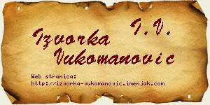Izvorka Vukomanović vizit kartica